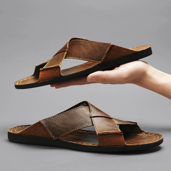 Calder Genuine Leather Slides
