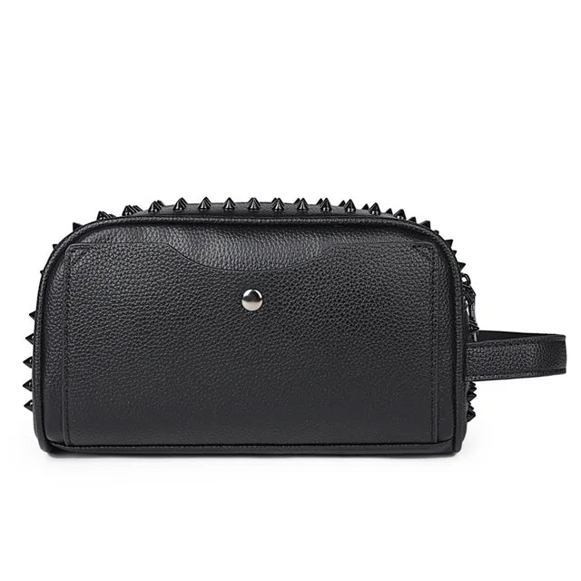Knox Spiked Leather Clutch