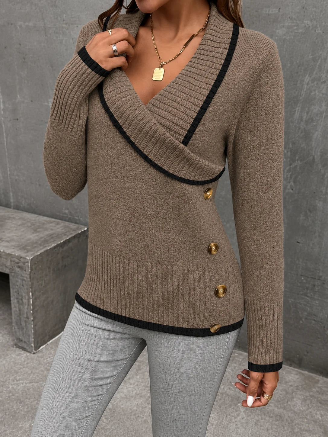 Noémie Wrap Knit Sweater