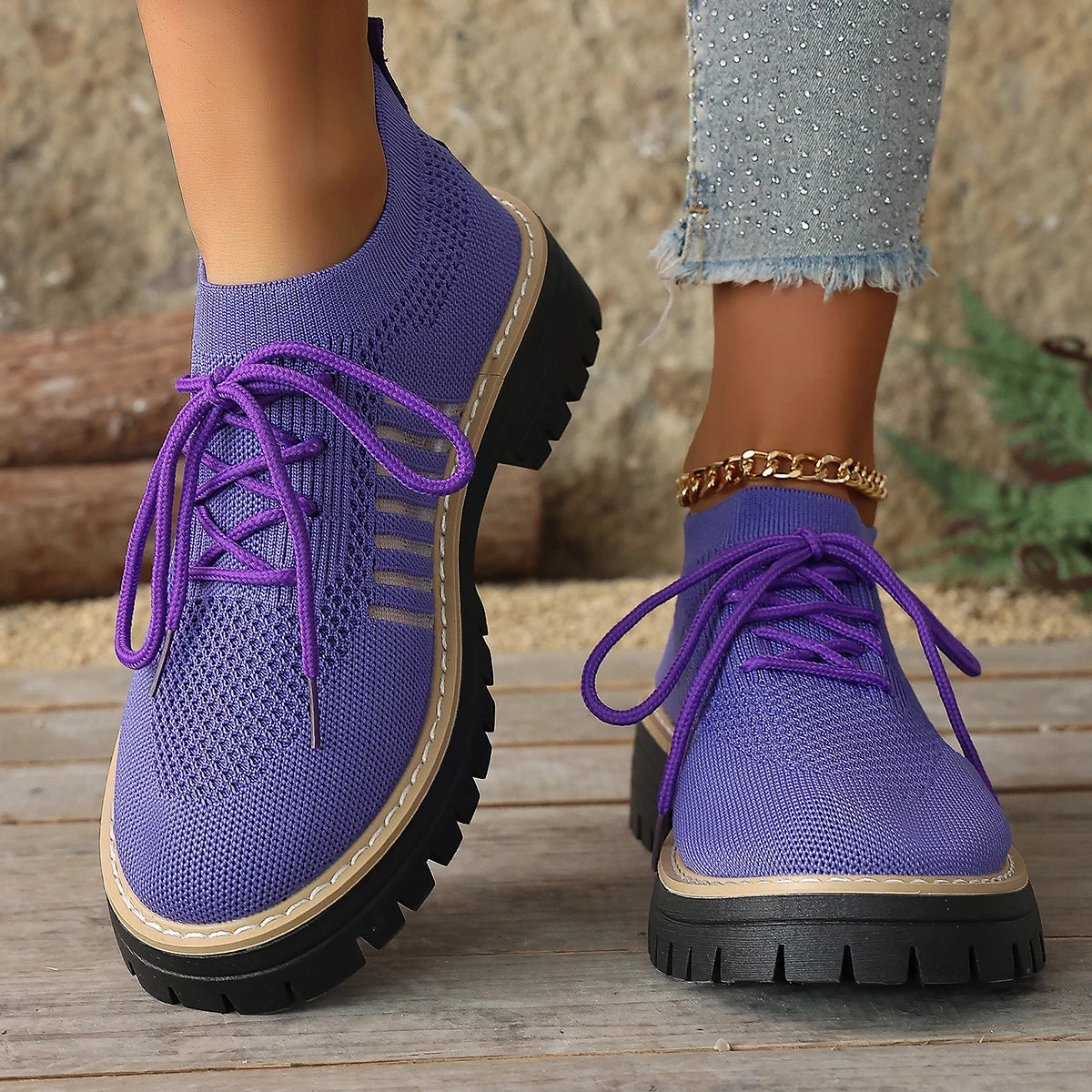 Lena Knit Platform Sneakers