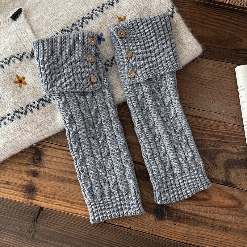 Sylvie Button Knit Leg Warmers