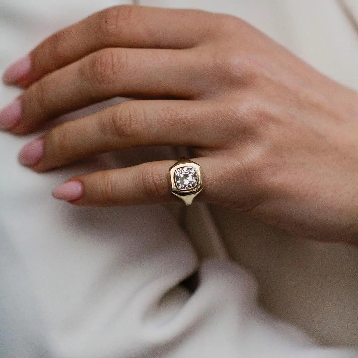 Elara Cushion Moissanite Ring