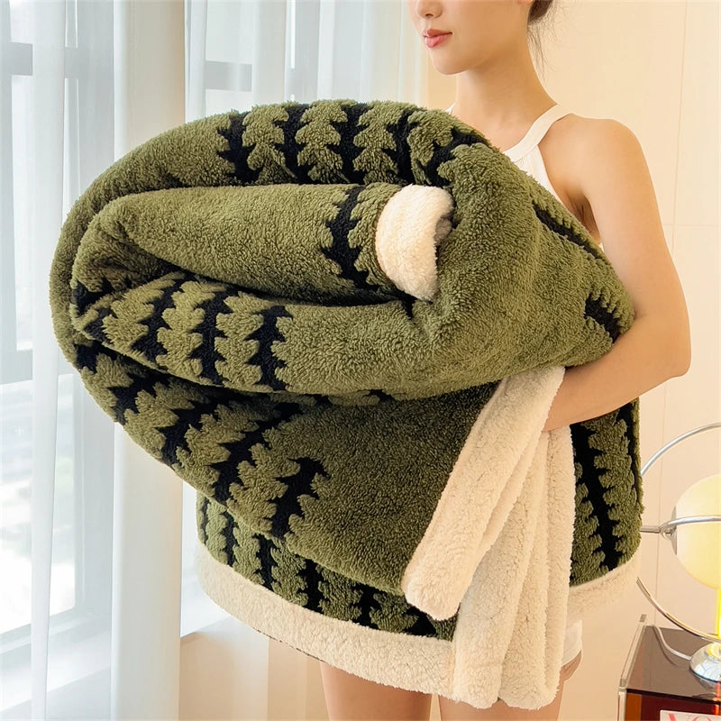 Haven Plush Striped Blanket