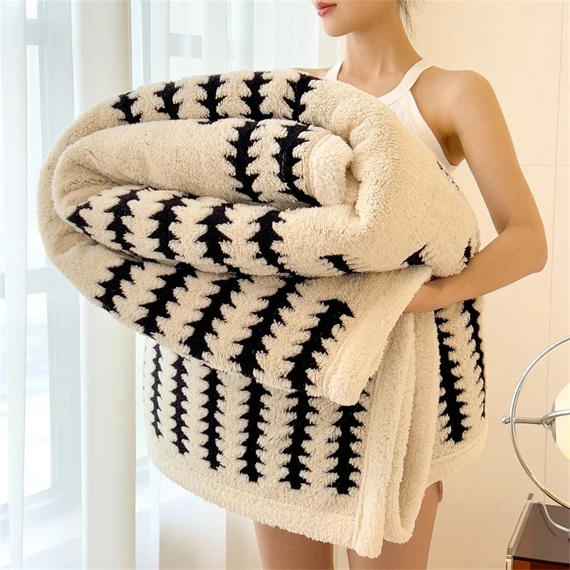 Haven Plush Striped Blanket