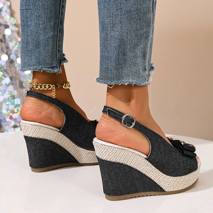 Camila Denim Wedges