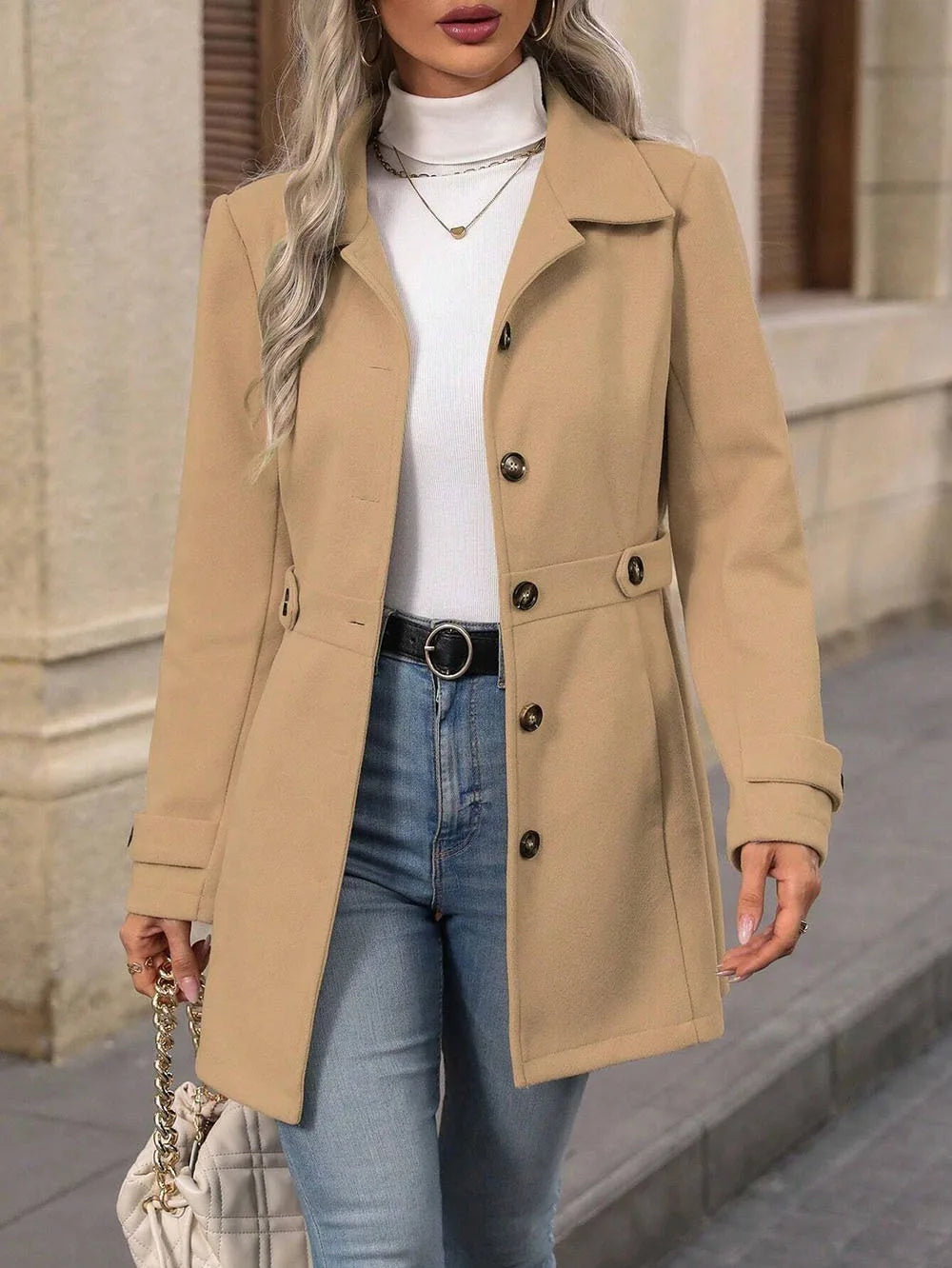 Charlotte Buttoned Trench Coat
