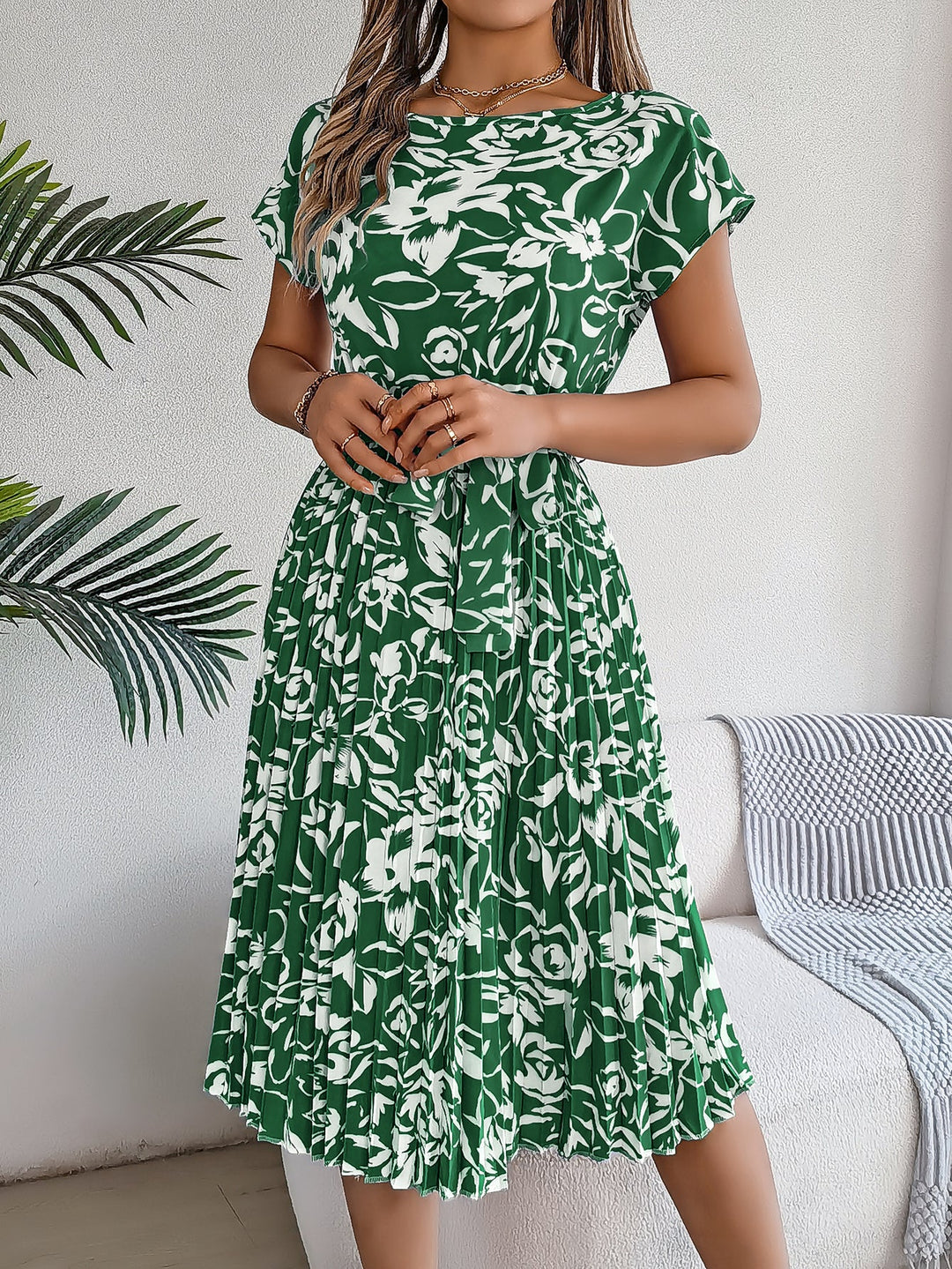 Amelia Garden Pleated Dress