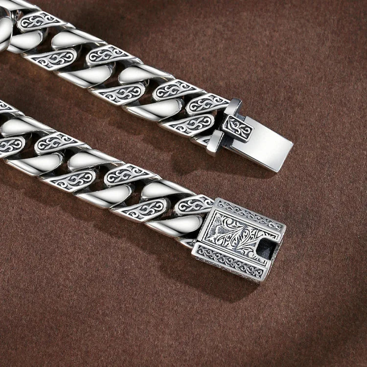 Iron Crest Silver Bracelet