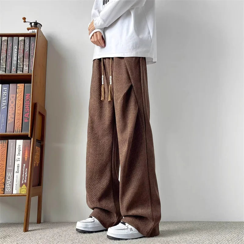 Callan Herringbone Wide-Leg Pants