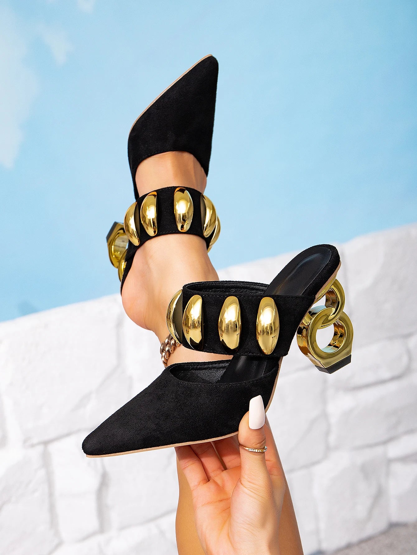 Mystique Gold Chain Heels