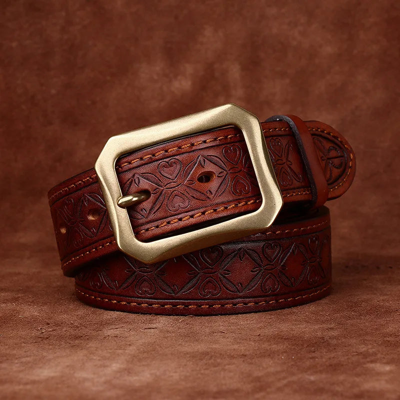 Kerrick Embossed Leather Belt