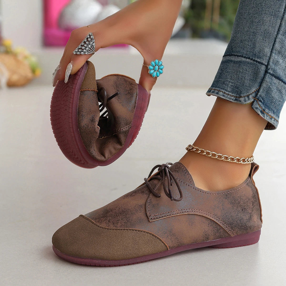 Liana Lace-Up Flats