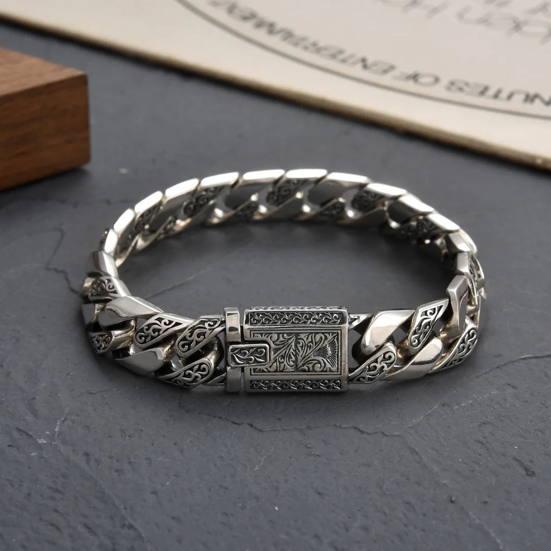 Iron Crest Silver Bracelet
