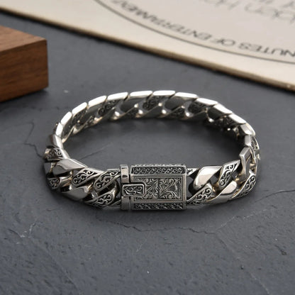 Iron Crest Silver Bracelet