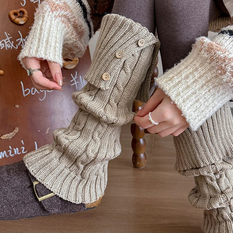 Sylvie Button Knit Leg Warmers
