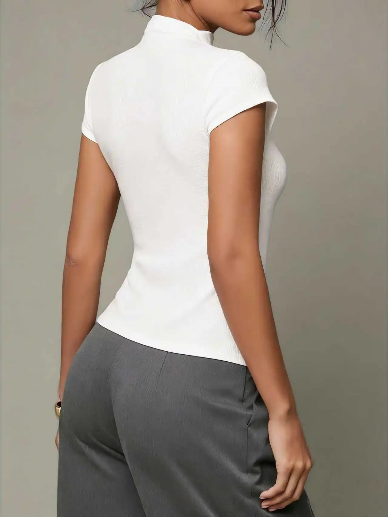 Reese Ribbed Button Top