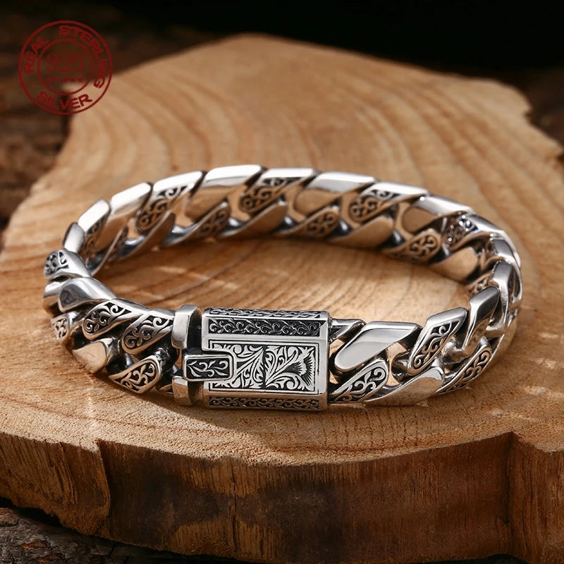 Iron Crest Silver Bracelet