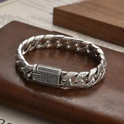 Iron Crest Silver Bracelet