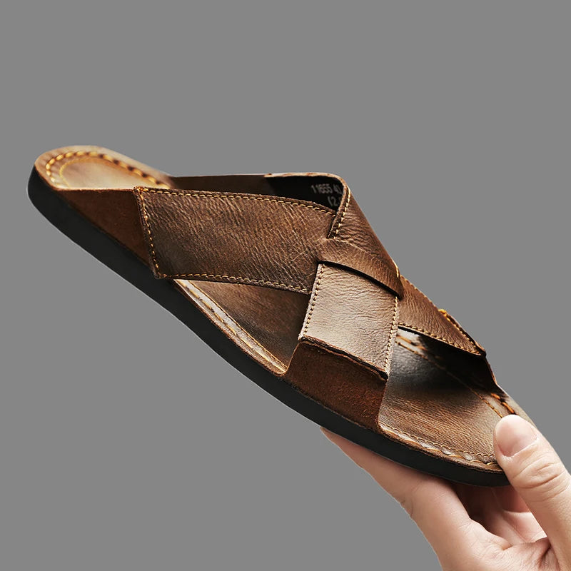 Calder Genuine Leather Slides