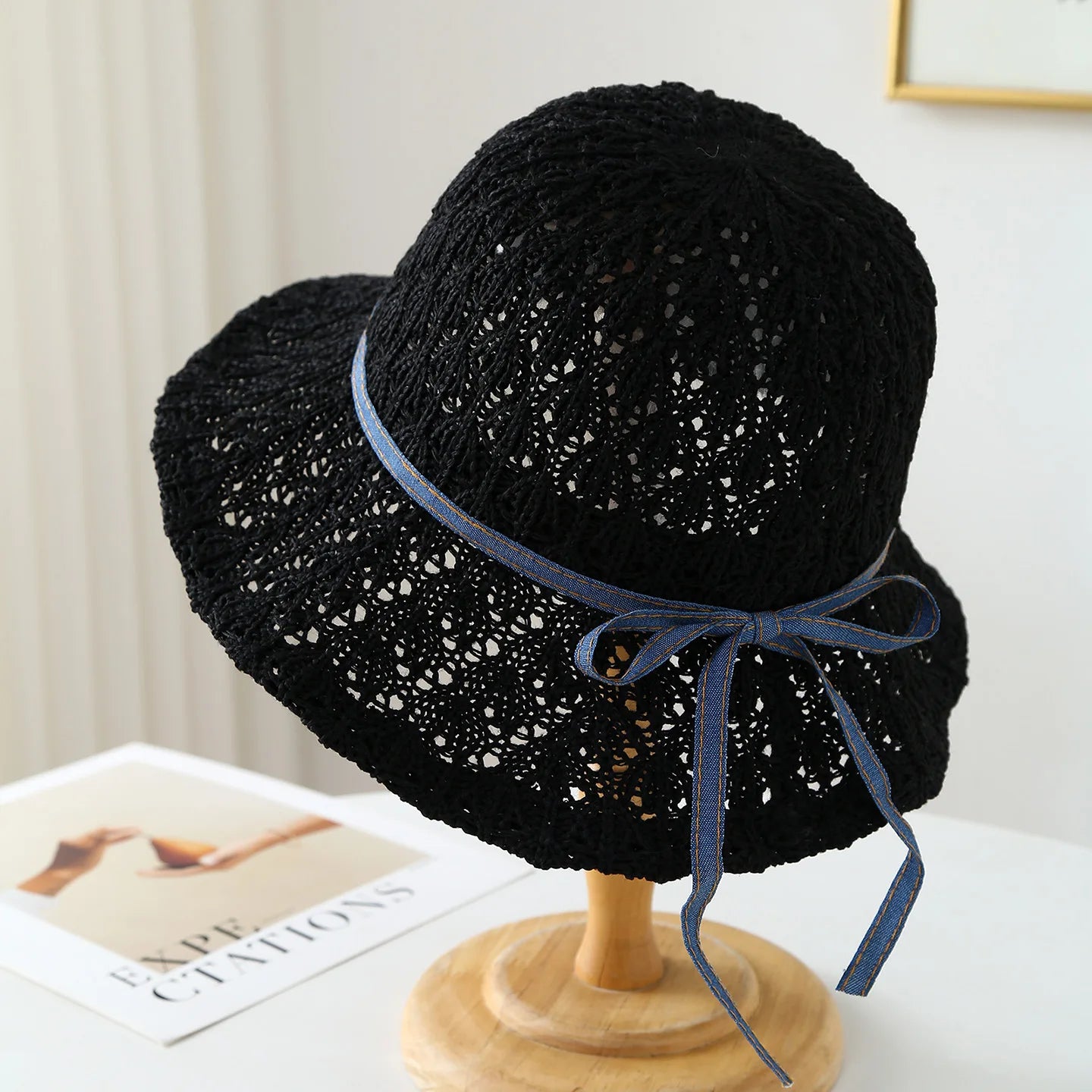 Capri Denim Ribbon Hat