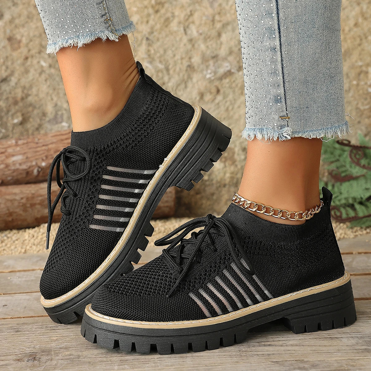 Lena Knit Platform Sneakers