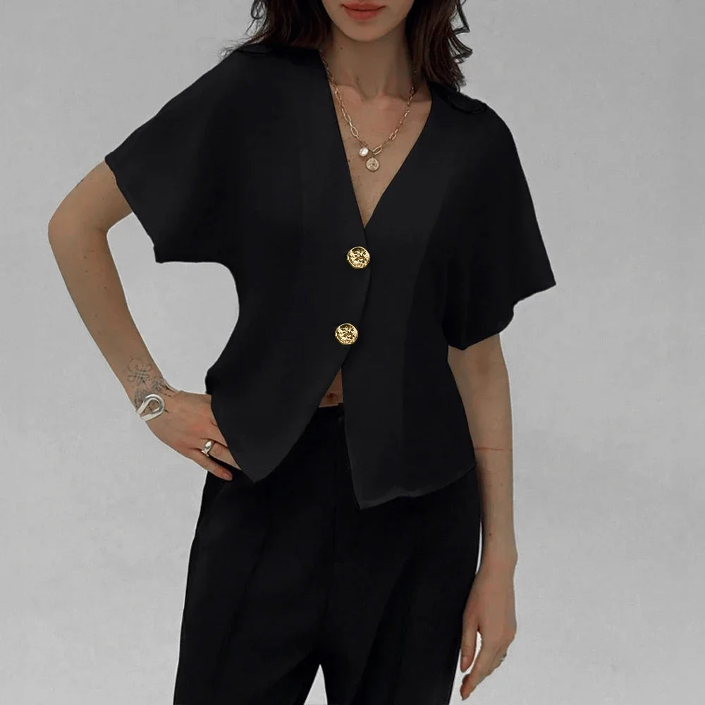 Cleo Gold Button Blouse