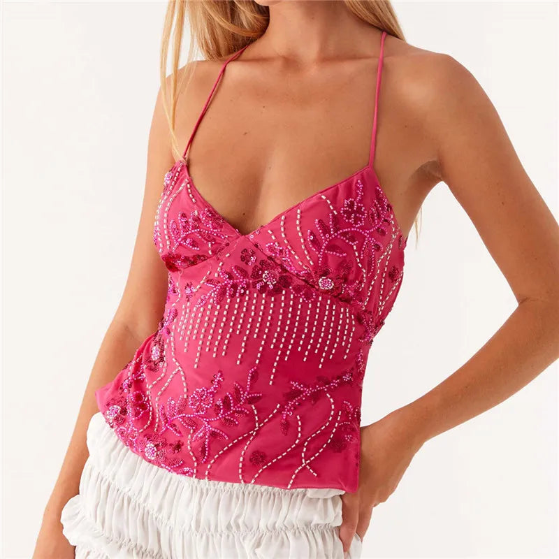Rosette Beaded Cami
