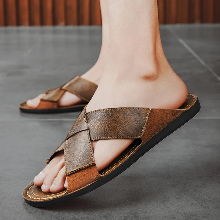 Calder Genuine Leather Slides
