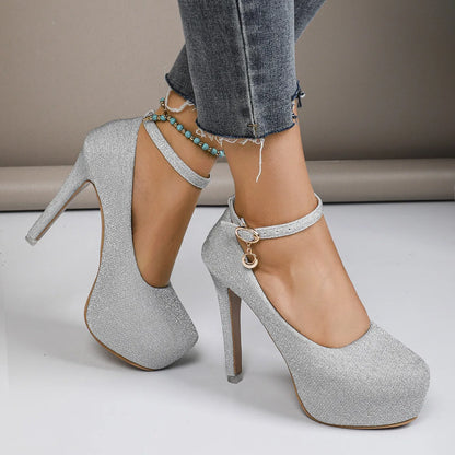Ariana Shimmer Platform Heels