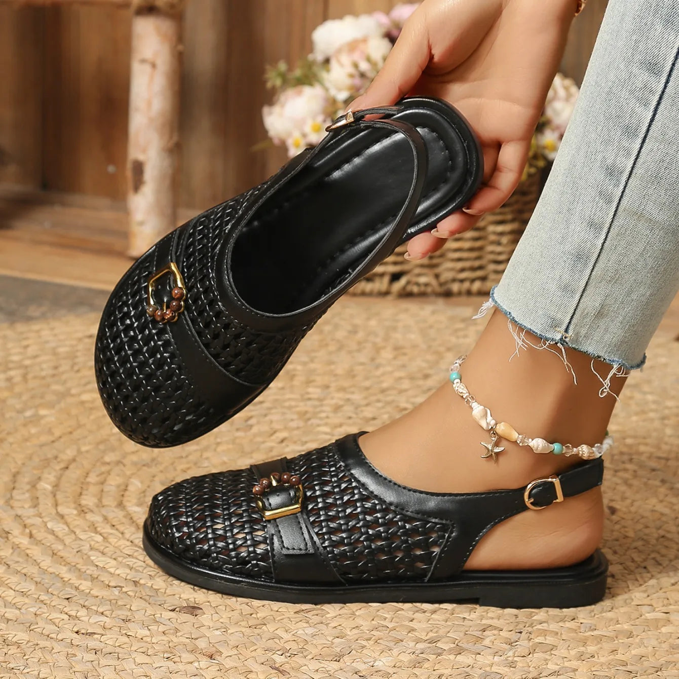 Noémie Woven Sandals