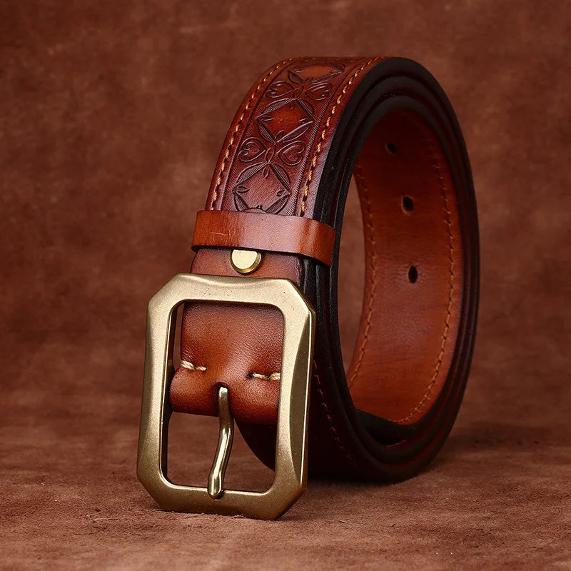 Kerrick Embossed Leather Belt