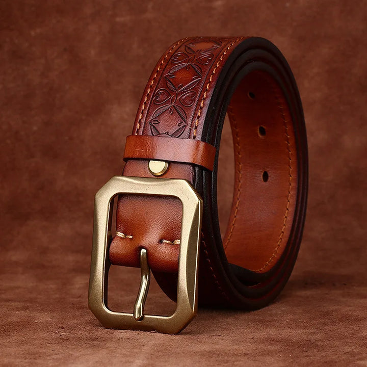 Kerrick Embossed Leather Belt