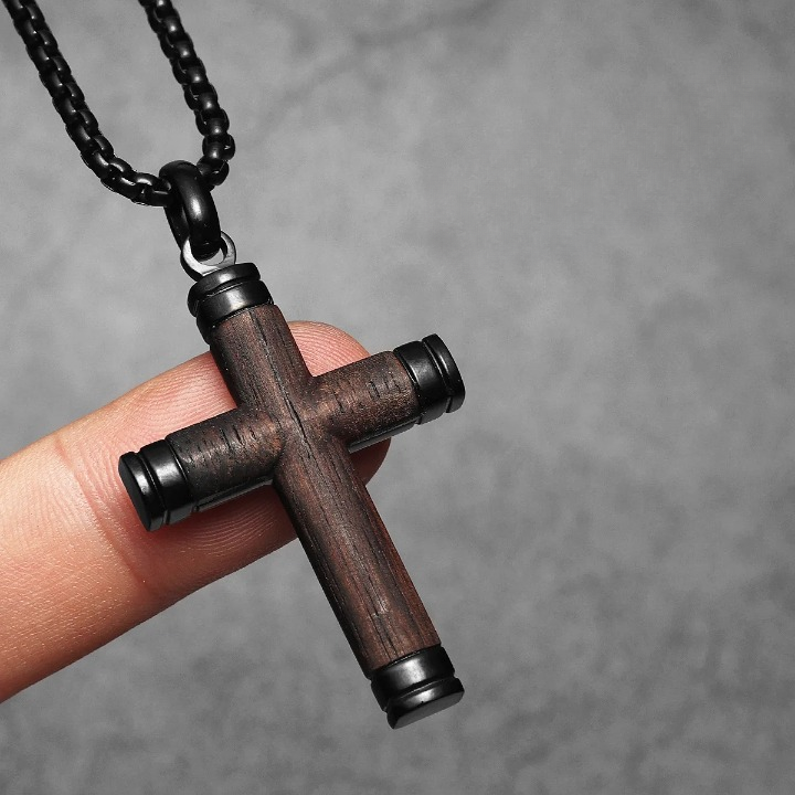 Wood Cross Necklace
