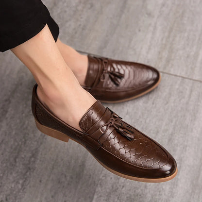 Julian Croc Textured Loafers