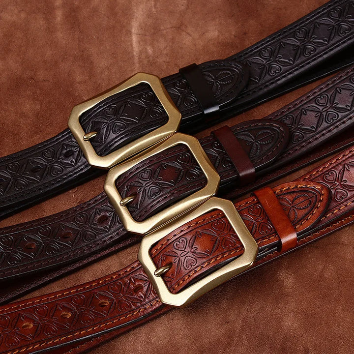 Kerrick Embossed Leather Belt