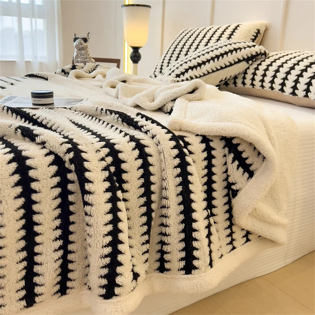 Haven Plush Striped Blanket
