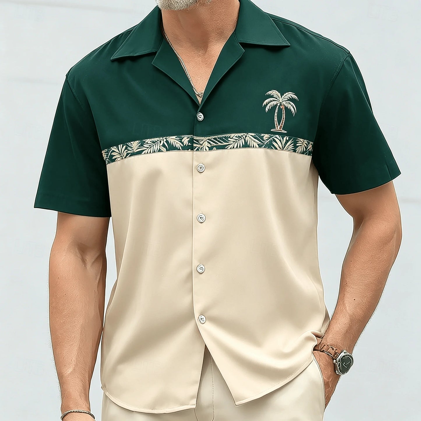Atlas Contrast Button-Up
