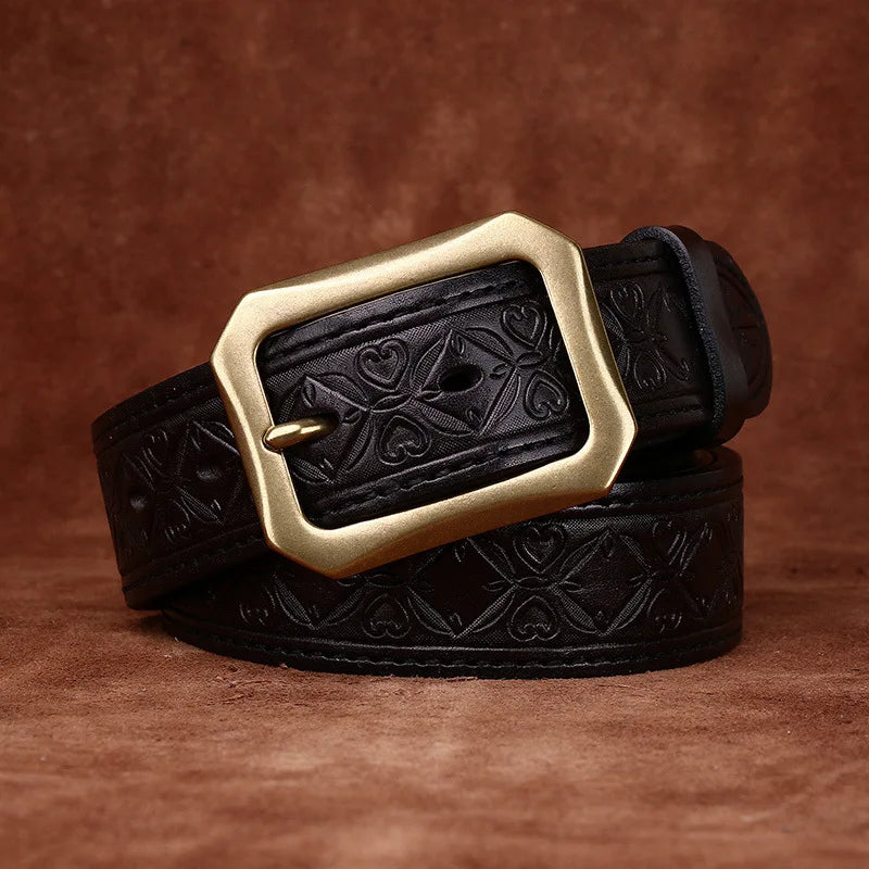 Kerrick Embossed Leather Belt