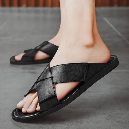 Calder Genuine Leather Slides