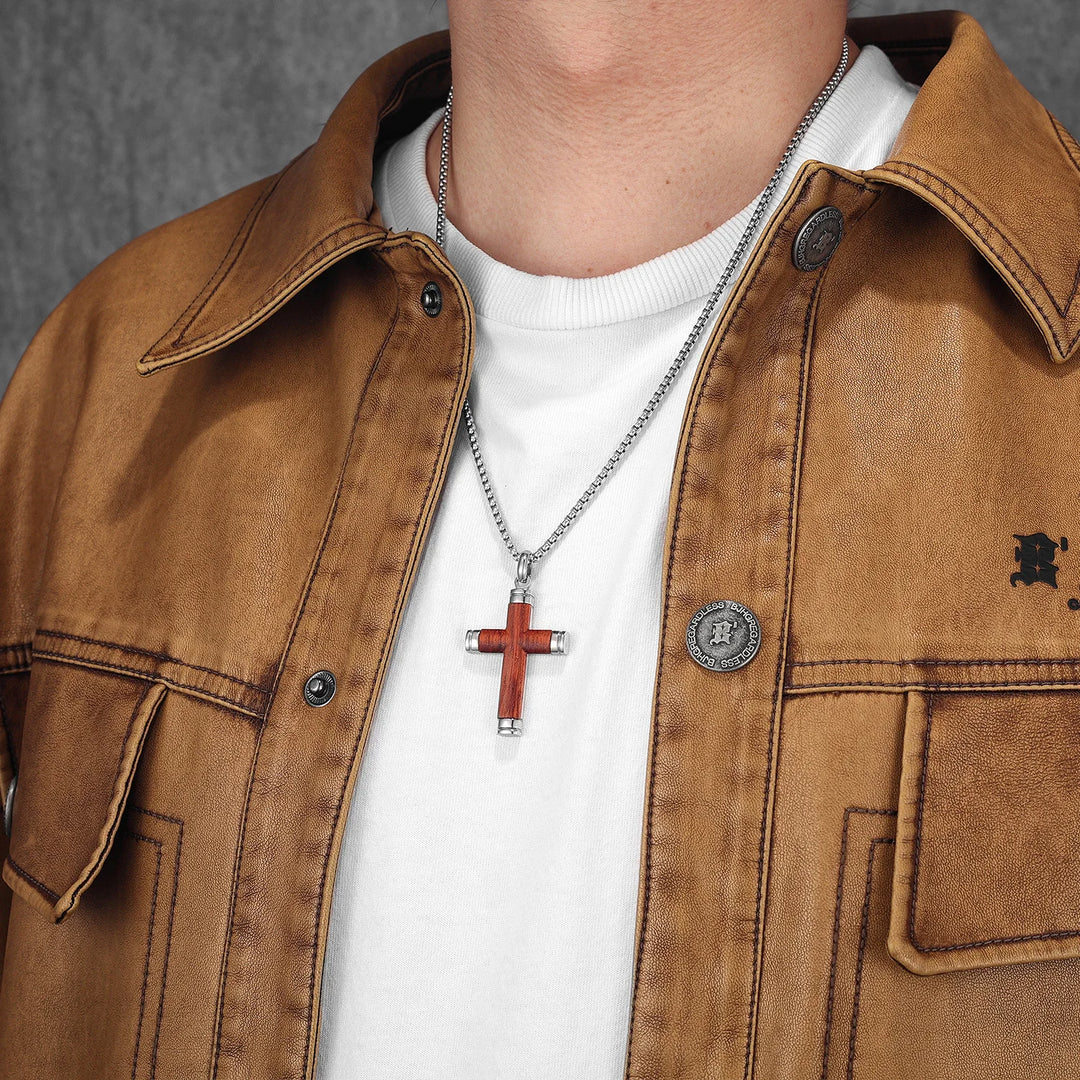 Wood Cross Necklace