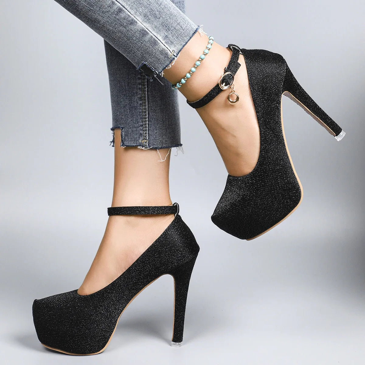 Ariana Shimmer Platform Heels