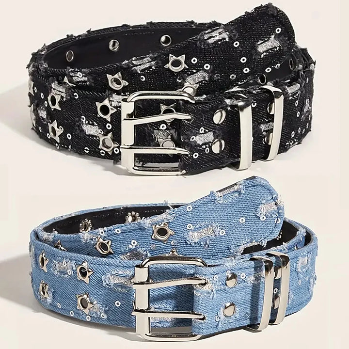 Starlit Denim Punk Belt