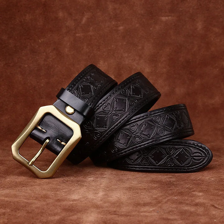 Kerrick Embossed Leather Belt