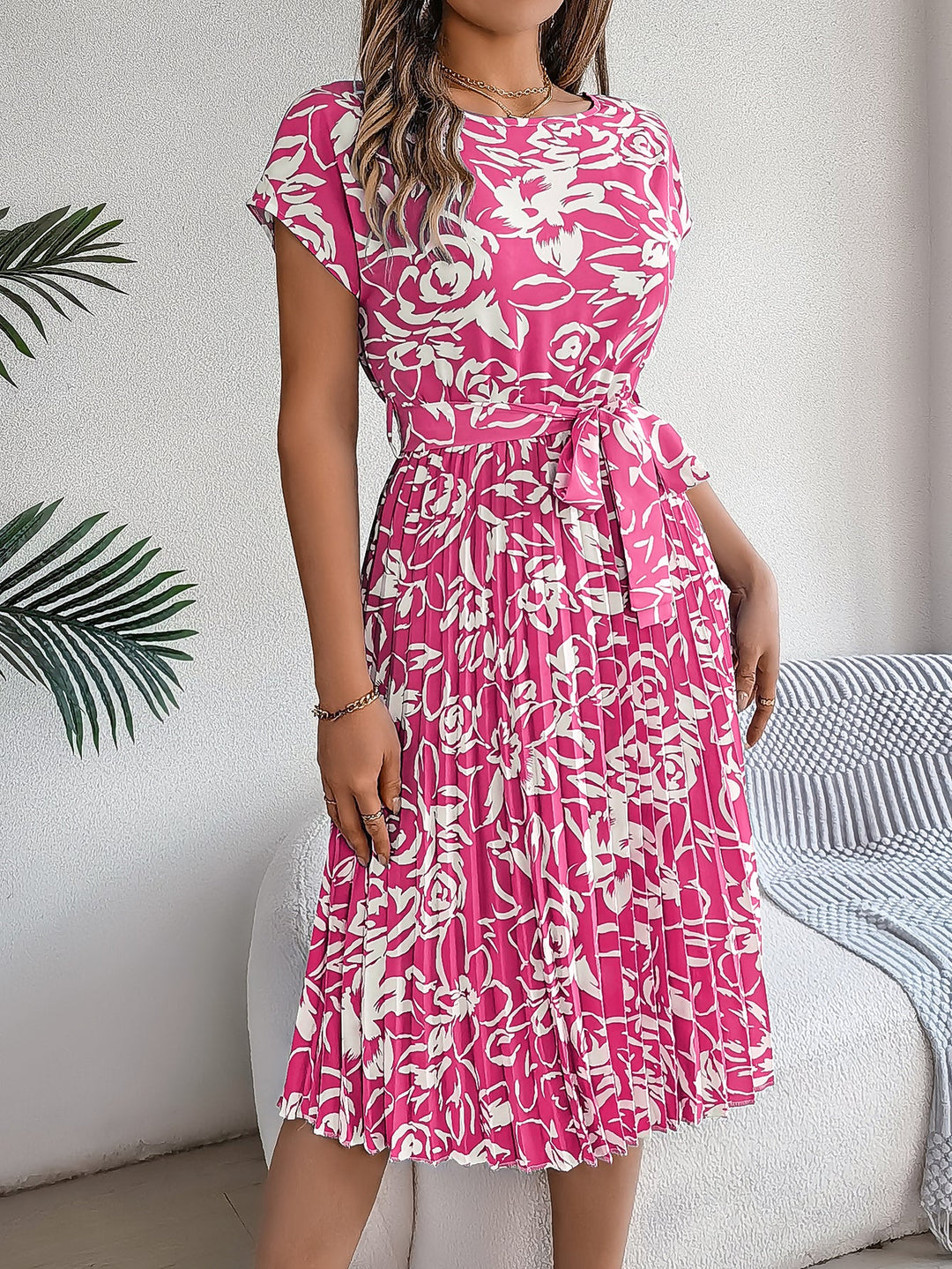 Amelia Garden Pleated Dress