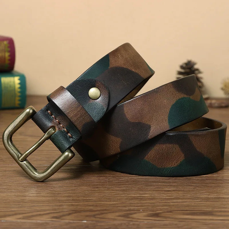 Flint Camo Leather Belt