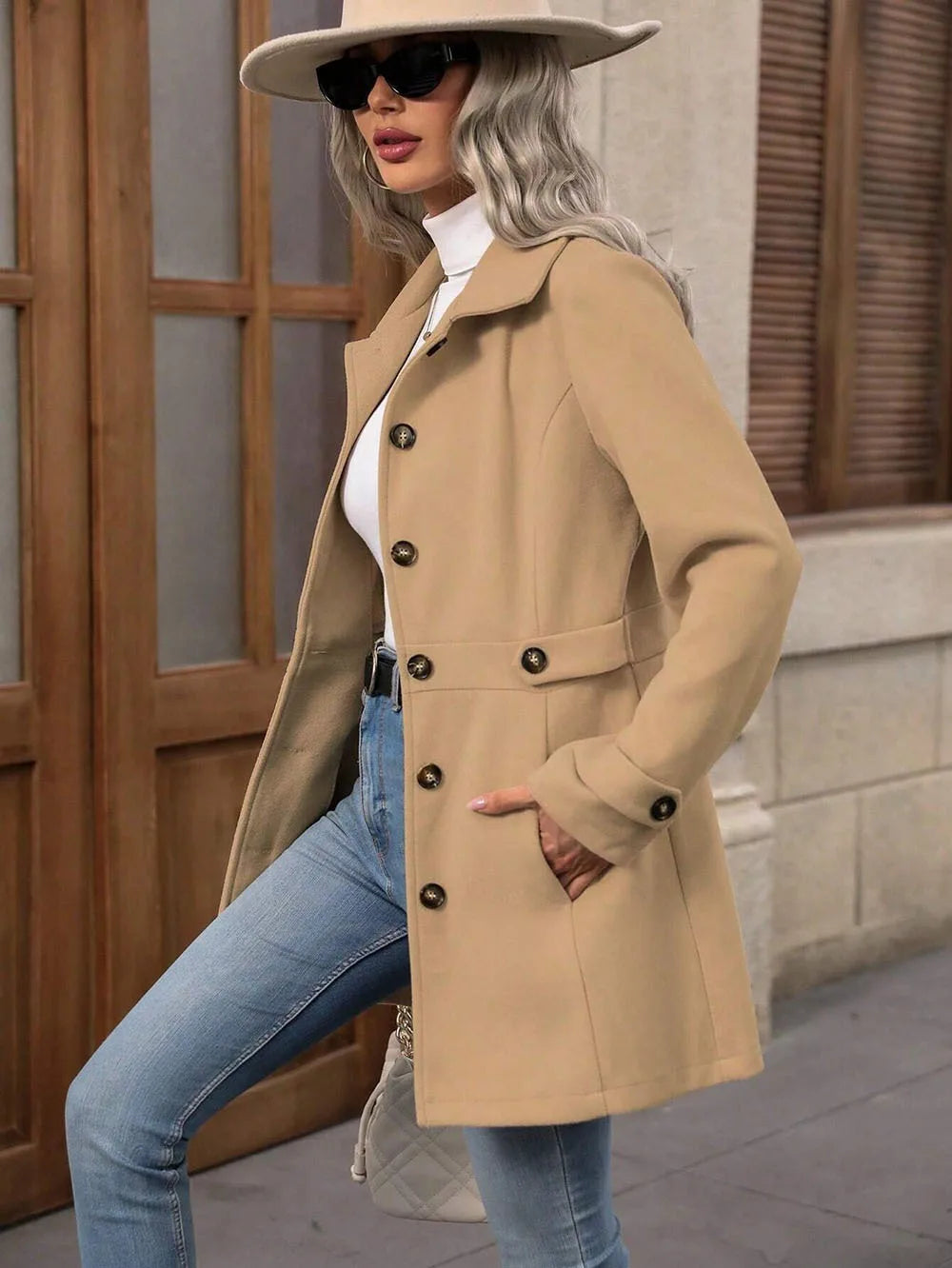 Charlotte Buttoned Trench Coat