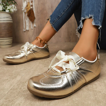 Cleo Metallic Ribbon Sneakers