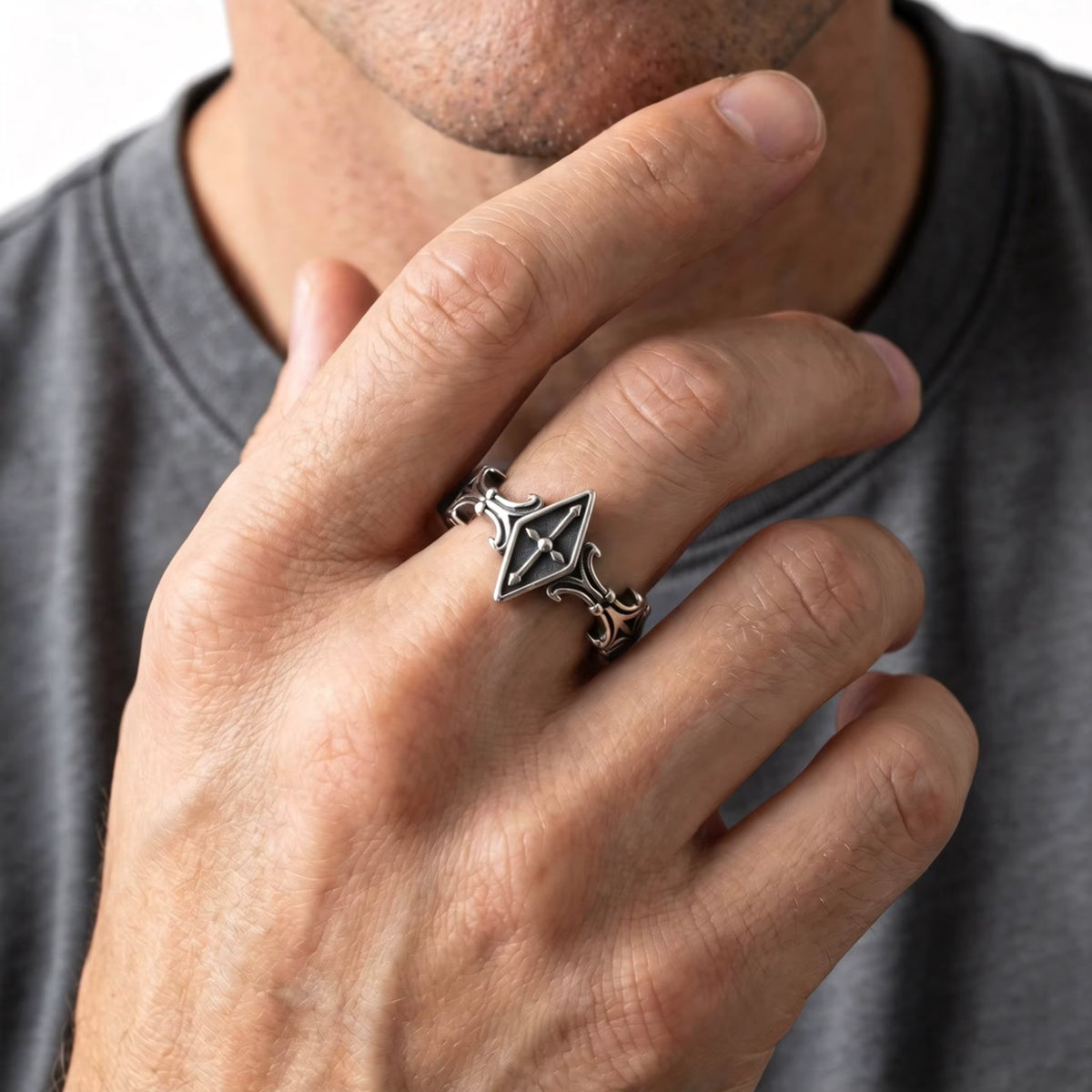 Raven Cross Ring