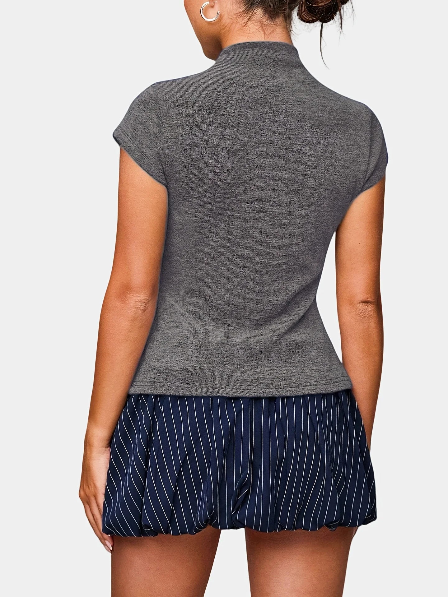 Reese Ribbed Button Top