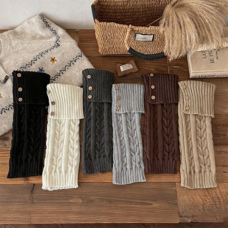 Sylvie Button Knit Leg Warmers